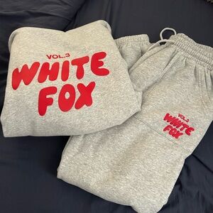 White Fox Boutique Offstage Sweatpants and Hoodie. WORN ONCE